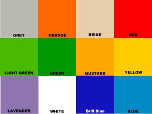 Vinyl lettering colours